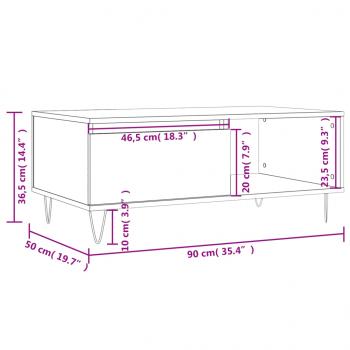 Couchtisch Braun Eichen-Optik 90x50x36,5 cm Holzwerkstoff