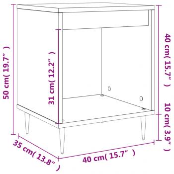 Nachttische 2 Stk. Grau Sonoma 40x35x50 cm Holzwerkstoff