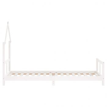 Kinderbett Weiß 80x200 cm Massivholz Kiefer