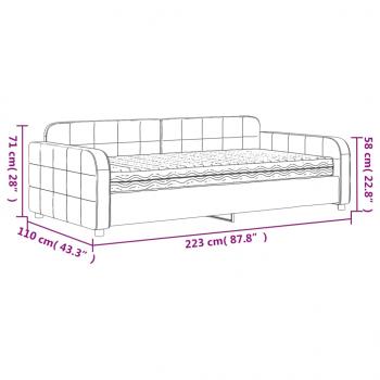 Tagesbett mit Matratze Rosa 100x200 cm Samt