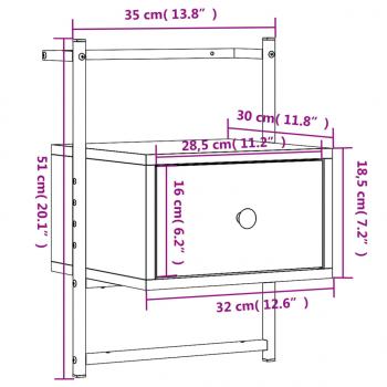 Wand-Nachttische 2 Stk. Braun Eiche 35x30x51 cm Holzwerkstoff
