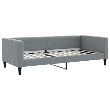Tagesbett Ausziehbar Hellgrau 90x190 cm Stoff