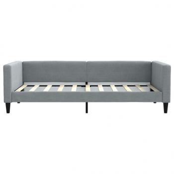 Tagesbett Ausziehbar Hellgrau 90x190 cm Stoff