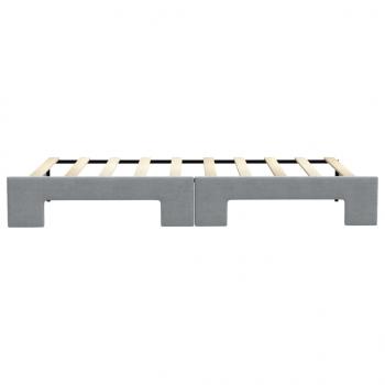 Tagesbett Ausziehbar Hellgrau 90x190 cm Stoff