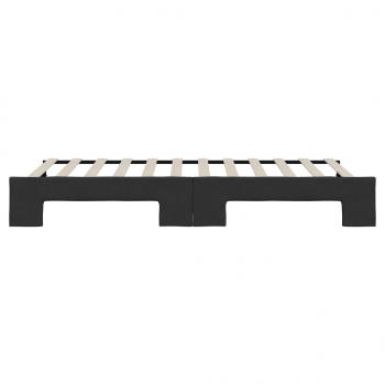Tagesbett Ausziehbar Schwarz 90x200 cm Stoff