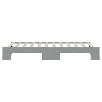 Tagesbett Ausziehbar Hellgrau 90x200 cm Stoff