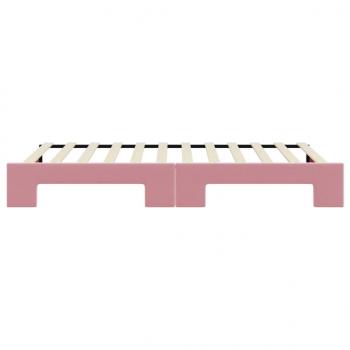 Tagesbett Ausziehbar Rosa 90x200 cm Samt