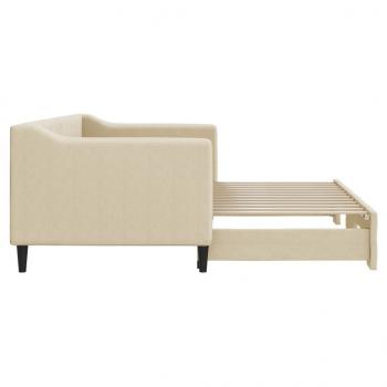 Tagesbett Ausziehbar Creme 80x200 cm Stoff