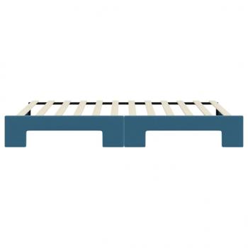Tagesbett Ausziehbar Blau 100x200 cm Samt