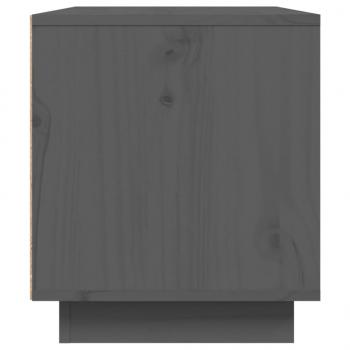 TV-Schrank Grau 80x35x40,5 cm Massivholz Kiefer