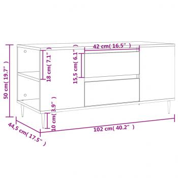 Couchtisch Sonoma-Eiche 102x44,5x50 cm Holzwerkstoff