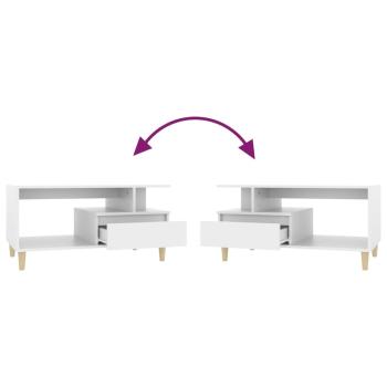 ARDEBO.de - Couchtisch Weiß 90x49x45 cm Holzwerkstoff