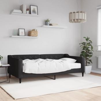 ARDEBO.de - Tagesbett mit Matratze Schwarz 90x190 cm Stoff