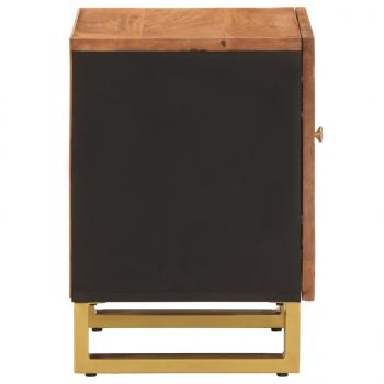 Nachttische 2 Stk. Braun und Schwarz Massivholz Mango