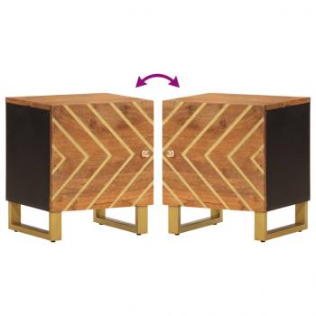 Nachttische 2 Stk. Braun und Schwarz Massivholz Mango