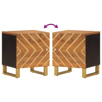 Nachttisch Braun und Schwarz Massivholz Mango