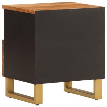 Nachttisch Braun und Schwarz Massivholz Mango
