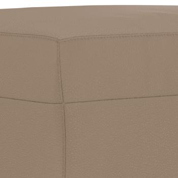 4-tlg. Sofagarnitur mit Kissen Cappuccino-Braun Kunstleder