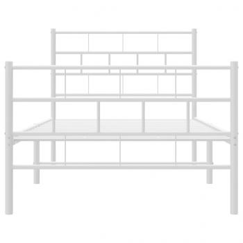 Bettgestell mit Kopf- und Fußteil Metall Weiß 80x200 cm