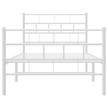 Bettgestell mit Kopf- und Fußteil Metall Weiß 100x190 cm
