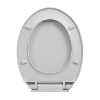 Toilettensitz mit Absenkautomatik Quick-Release Hellgrau Oval