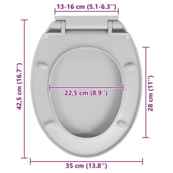 Toilettensitz mit Absenkautomatik Quick-Release Hellgrau Oval