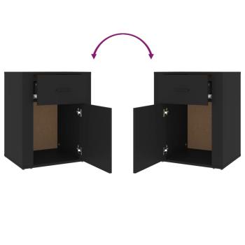 ARDEBO.de - Nachttisch Schwarz 50x36x60 cm Holzwerkstoff