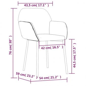 Esszimmerstühle 2 Stk. Creme Samt
