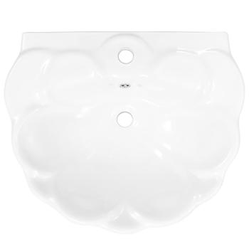 Freistehendes Waschbecken mit Säule Keramik Weiß 580x510x200 mm