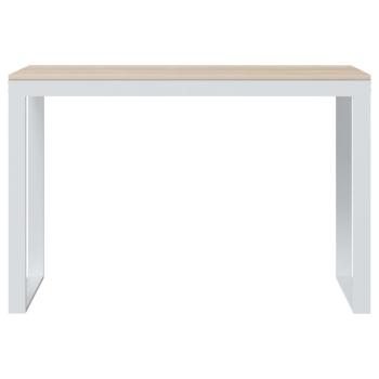 Computertisch Weiß und Eiche-Optik 110x60x73 cm Holzwerkstoff