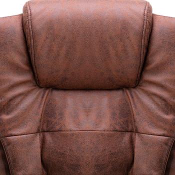 Bürostuhl mit Massagefunktion Hellbraun Wildleder-Optik