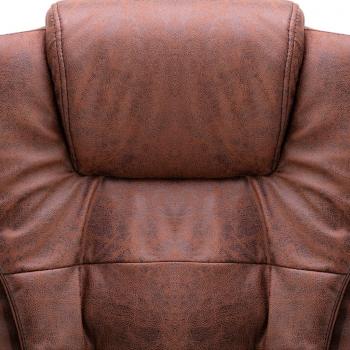 Bürostuhl mit Massagefunktion Hellbraun Wildleder-Optik