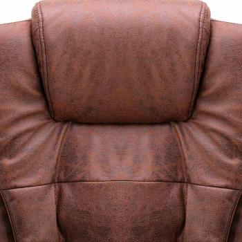 Bürostuhl mit Massagefunktion Hellbraun Wildleder-Optik