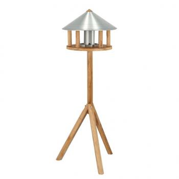 ARDEBO.de - Esschert Design Vogel-Futterhaus mit Silo und Runddach Zink