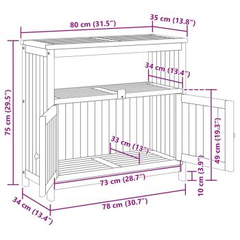 Garten-Konsolentisch 80x35x75 cm Massivholz Akazie