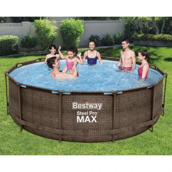 ARDEBO.de - Bestway Steel Pro MAX Swimming Pool-Set Deluxe Series Rund 366x100 cm