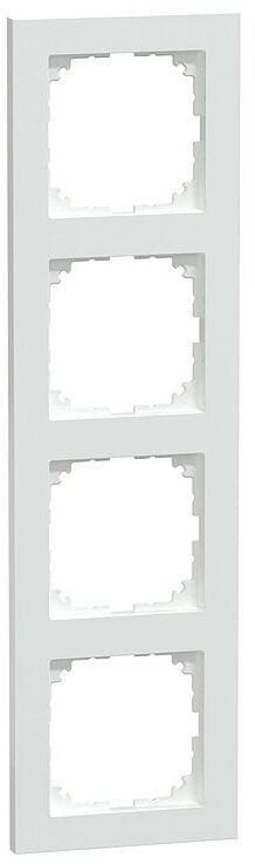 ARDEBO.de Merten Rahmen, M-Pure, 4-fach, Senkrecht-/Waagerechtmontage, aktivweiß glänzend (MEG4040-3625)