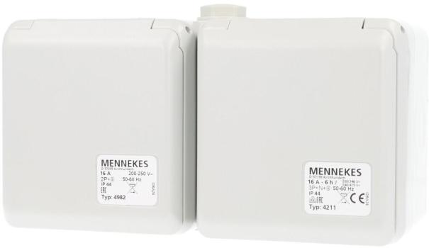 MENNEKES (4202) Cepex-Doppelsteckdose, grau