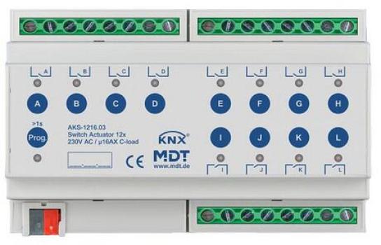 ARDEBO.de MDT AKS-1216.03 Schaltaktor 12-fach, RE, 230VAC, 16A