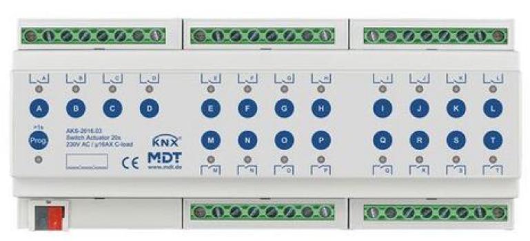ARDEBO.de MDT AKS-2016.03 Schaltaktor 20-fach, REG, 230VAC, 16A
