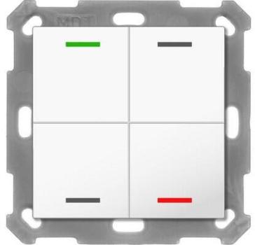ARDEBO.de MDT BE-TAL55T4.01 Taster Light 55 4-fach, Ausführung Neutral, mit Temperatursensor, reinweiß glänzend