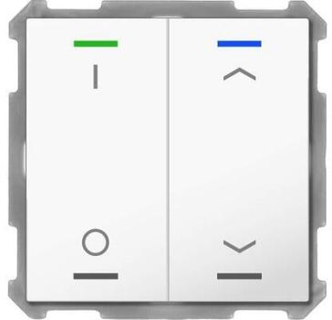 ARDEBO.de MDT BE-TAL63T2.D1 Taster Light 63 2-fach, Ausführung I/O und AUF/AB, mit Temperatursensor, studioweiß glänzend