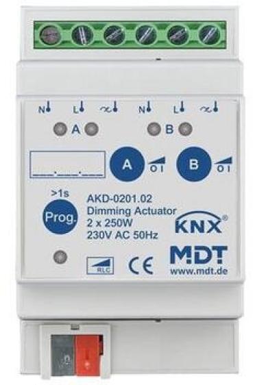 ARDEBO.de MDT AKD-0201.02 Dimmaktor 2-fach, REG, 230VAC, 250W