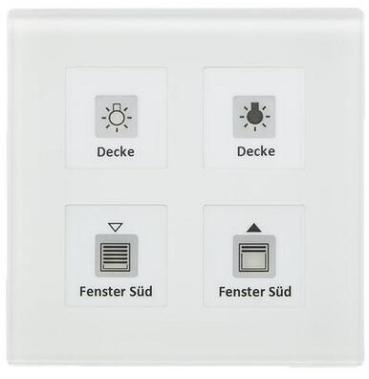 ARDEBO.de MDT BE-GTT4W.01 Glastaster Plus 4-fach, umlaufendes Orientierungslicht, integrierter Temperatursensor, weiß