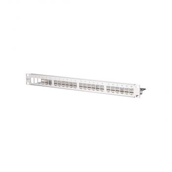 ARDEBO.de Metz Connect Modul 19 Zoll Modulträger 1HE 24 Port Edelstahl unbestückt (130921-00-E)