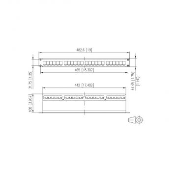Metz Connect Modul 19 Zoll Modulträger 1HE 24 Port Edelstahl unbestückt (130921-00-E)