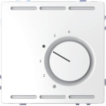 ARDEBO.de Merten Raumtemperaturregler mit Wechslerkontakt und Zentralplatte, System Design, 230V, Lotosweiß (MEG5762-6035)