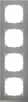 ARDEBO.de Merten Rahmen, M-Pure Decor, 4fach Edelstahl/aluminium (MEG4040-3646)