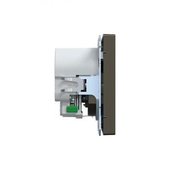 Merten MEG2367-6052 SCHUKO Steckdose mit USB-Ladegerät Typ A und Typ C / 3,0 A, System Design, moccametallic