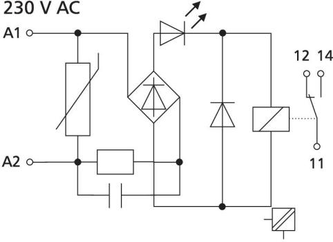 Metz Connect 11061505 Koppelbaustein KRA-M6/21, 1 Wechsler, 230 V AC